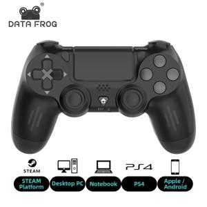 DATA FROG 블루투스 호환 게임 컨트롤러, PC 듀얼 진동 조이스틱, IOS, 안드로이드용, PS4, 슬림, 프로 무선 게임패드