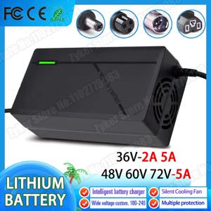 스마트 지능형 고속 충전기, 리튬 배터리 팩, EU 플러그, 36V, 48V, 60V, 72V, 2A, 5A, 42 54.6, 67.2, 84V, 10, 13, 16, 20S