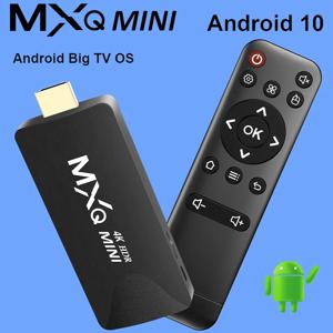 MXQMINI 안드로이드 10 미니 TV 스틱, 쿼드 코어 지지대, 4K HD 2.4G 와이파이 스마트 TV 박스, 안드로이드 H.265 미디어 플레이어 셋톱 박스