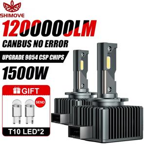 차량용 LED 헤드라이트 1:1 램프, Xenon HID D2S D4S D5S D8S D1R D2R D3R 터보 1200000LM, 양면 CSP 칩, 6000K AMP