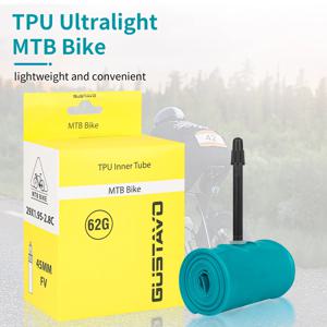 GUSTAVO TPU 초경량 MTB 자전거 내부 튜브, 26/27.5/29 X1.95-2.8C 프렌치 밸브 길이 45mm