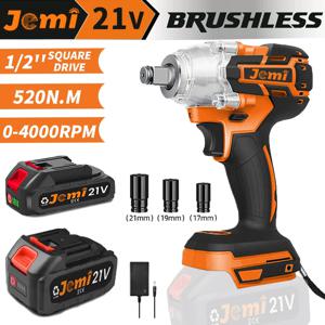 Jemi Tool 3 in 1 충전식 전동 임팩트 렌치 드릴 드라이버, 브러시리스 모터 포함, 최대 4000RPM 변속