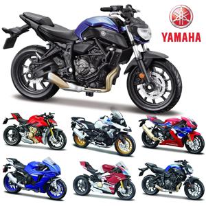 Maisto 1:18 Yamaha 로드 MT-07 2018 FJR 1300 YZF-R1 2021 스타, 오리지널 공인 시뮬레이션 합금 오토바이 모델 장난감 자동차