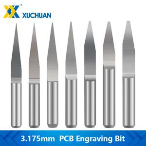 V 모양 조각 비트, 텅스텐 카바이드 PCB 3D 밀링 커터, 팁 0.1-0.7mm, 10 도, 15 도, 20/25 도, 10 개