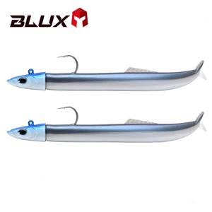 BLUX 플래시 샌드 뱀장어 14G/27G 소프트 낚시 루어 테일 지그 헤드 후크 미노우 인공 미끼 바닷물 농어 스윔베이트 태클 장비