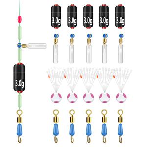 DNDYUJU 낚시 액세서리 세트, 리드 싱커, 리드 헤드 무게추 싱커, 낚시 공간 콩, 1.5g-4.0g 낚시 태클, 세트당 20 개