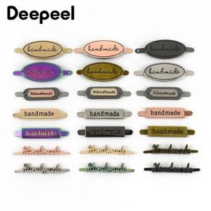 Deepeel 핸드메이드 금속 가방 라벨 수공예 장식 태그, 지갑 버클 DIY 하드웨어 바느질 가방 액세서리, 35mm, 40mm, 10 개