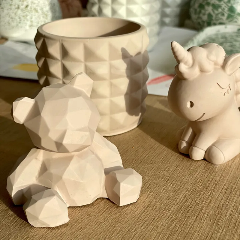 3D 스테레오 곰 실리콘 금형, DIY 동물 모양의 양초 금형 석고, 비누 양초 만들기 용품, 수제 초콜릿 케이크 장식