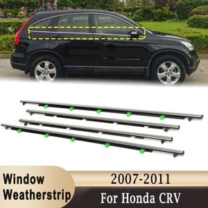 자동차 창문 웨더스트립, 혼다 CRV CR-V 2007-2011 고무 크롬 도어 몰딩 트림 벨트, 외부 창문 유리 씰링 벨트