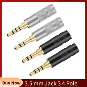 DIY 3.5mm 잭 오디오 플러그, 3 4 극 이어폰 커넥터, 납땜 하이파이 헤드폰 업그레이드 와이어 3.5 커넥터, 금도금