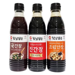 이거다 청정원 햇살담은 국간장 500ml + 진간장 500ml + 조림간장 500ml 세트