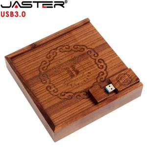 JASTER-USB 3.0 나무 사진 독특한 앨범 상자 U 디스크 Pendrive 16GB 32GB, 사진 선물 무료 로고 (크기 170*170*35 Mm)