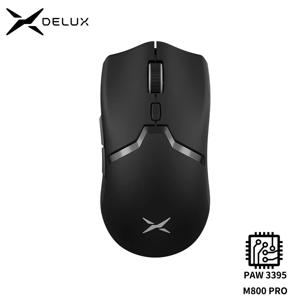 Delux M800 PRO PAW3395 무선 게이밍 마우스 3개 모드 연결 26000DPI Huano 핑크 스위치 PC 게이머용 대형 마우스