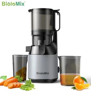 BioloMix 콜드 프레스 착즙기, 130mm 피드 슈트, 전체 과일 및 야채에 적합, 높은 주스 수확량, BPA 프리 느린 저작 착즙기