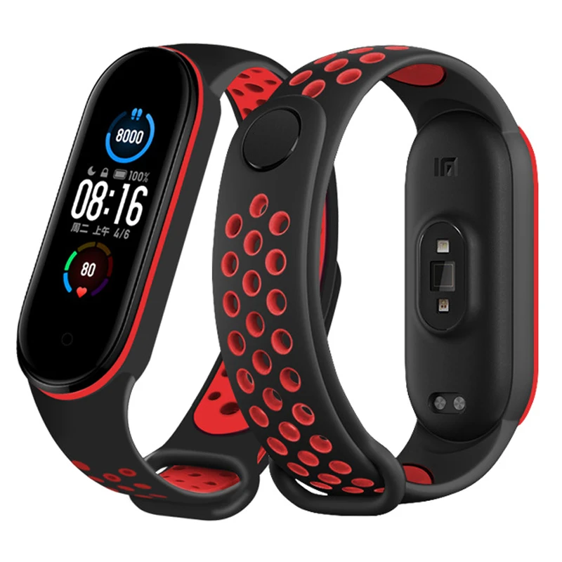 스트랩 Mi band 6 팔찌 스포츠 실리콘 Miband4 miband 5 손목 correa 벨트 교체 손목 밴드, 샤오미 미 밴드 4 3 5 6