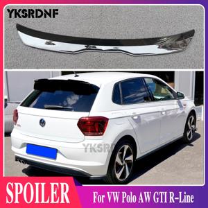 폭스바겐 폴로 AW MK6 용 스포일러 립, ABS 플라스틱 광택 블랙, VW 폴로 AW GTI R-라인 2018 업 루프 윙, 스포일러 익스텐션