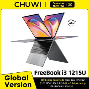 CHUWI 프리북 태블릿 노트북, 2 in 1 인텔 i3 1215U/N100, 윈도우 11 노트북, 13.5 인치 IPS FHD 디스플레이, 12GB LPDDR5 512G SSD 2256x1504