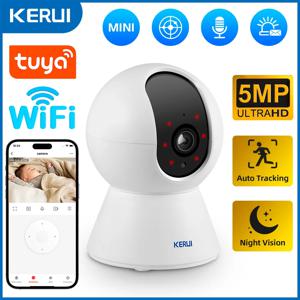 KERUI 투야 스마트 미니 와이파이 IP 카메라, 실내 무선 홈 보안, AI 인간 감지, CCTV 감시 카메라, 자동 추적, 5MP