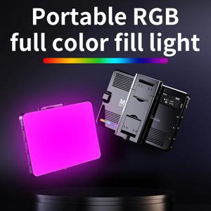 RGB LED 카메라 조명, 풀 컬러 출력 비디오 램프 키트, 밝기 조절 가능, 2500K-8500K, 2 색 패널 조명, CRI 95 +