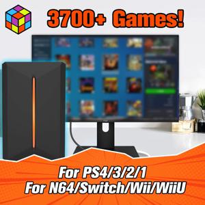 Windows PC용 휴대용 외장 게임용 하드 드라이브, 3760 + 3D AAA 게임, PS4, PS3, PS2, 스위치, WII, WIIU, N64, DC Etc, 런치 박스, 500GB