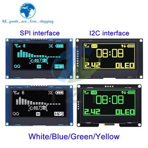 아두이노 UNO R3 C51 용 OLED LCD 디스플레이 모듈, SSD1309 12864 7 핀 SPI/IIC I2C 직렬 인터페이스, 2.4 인치, 2.42 인치, 128x64