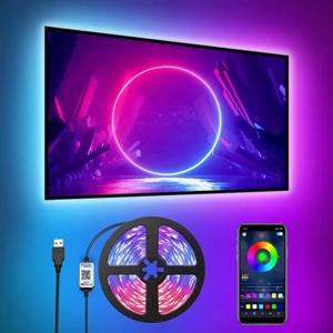 USB LED 스트립 조명, 24 키 리모컨, RGB 테이프, 60LEDs/m, SMD2835, 유연한 TV LED 백라이트, 침실, 파티 및 홈 데코, 1m