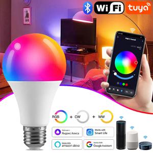 투야 블루투스 와이파이 스마트 전구, E27 LED 램프, RGB 스마트 전구, 15W 스마트 라이프 앱, 알렉사 앨리스 구글 홈 음성 제어