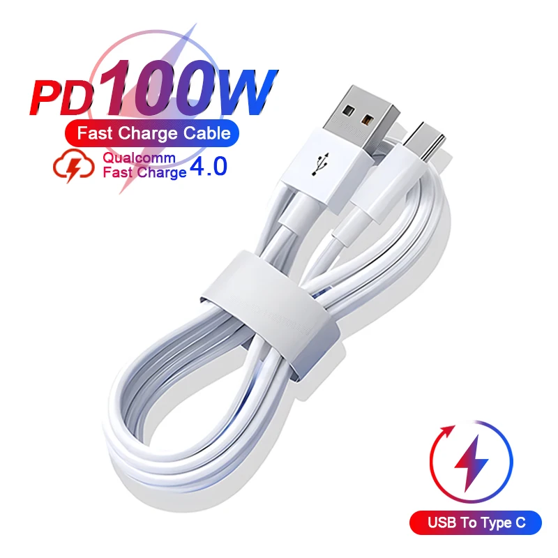 초고속 충전 USB C타입 케이블, 화웨이 P40 P30 USB-C 휴대폰 데이터 코드, 샤오미 14 레드미 13 12 원플러스 11 POCO, 6A, 100W