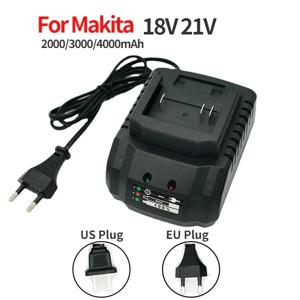 Makita 18V 21V 리튬 이온 배터리에 적합한 배터리 충전기 Makita 교체 배터리 휴대용 고속충전기 EU 플러그 US 플러그