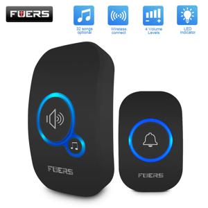 Fuers-M557 무선 초인종, 433Mhz, 가정용 웰컴 스마트 초인종, 150M 장거리 무선 거리 32 곡, 가정용 웰컴 도어 차임