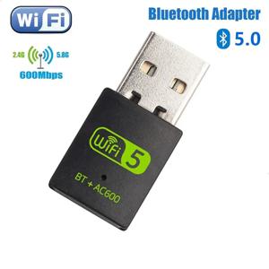 듀얼 밴드 무선 네트워크 카드 드라이브 무료 5G 고속 컴퓨터 리시버, USB 블루투스 5.0, 와이파이 투인원, 600M