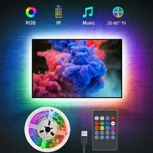 TV 백라이트 방 침실 장식용 RGB LED 스트립 조명, 음악 동기화 LED 조명, USB 5V LED 테이프 리본