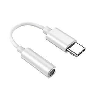 USB C타입-3.5mm 오디오 어댑터, 아이폰 15 용 USB C-Aux 오디오 동글 케이블 코드, 삼성용 암 헤드폰 잭 어댑터