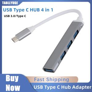 USB C타입 허브 어댑터, USB 3.0 멀티 스플리터, 4 in 1 도킹 스테이션, 컴퓨터 노트북 PC용 초슬림 초고속 알루미늄