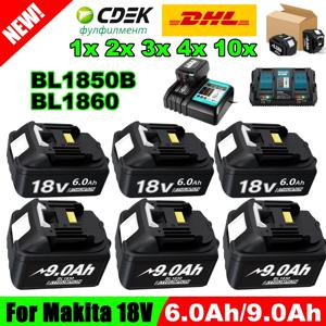 마키타 18V 배터리, 오리지널 6Ah BL1850B 리튬 이온 교체 배터리, BL1850 BL1860B BL1860 BL1840B BL1830B BL1830 LXT-400 RU