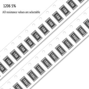 1206 5% SMD 저항기, 0R ~ 10M 1/4W 0 1 10 100 150 220, 330 ohm 1K 2.2K 4.7K 10K 100K 1R 10R 100R 150R 220R 330R 470R 1, 100 개 M