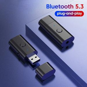 USB 무선 블루투스 어댑터 5.3 송신기 리시버 AUX 3.5mm 오디오 어댑터, 가정용 자동차 음악 시스템 USB Aux 음악