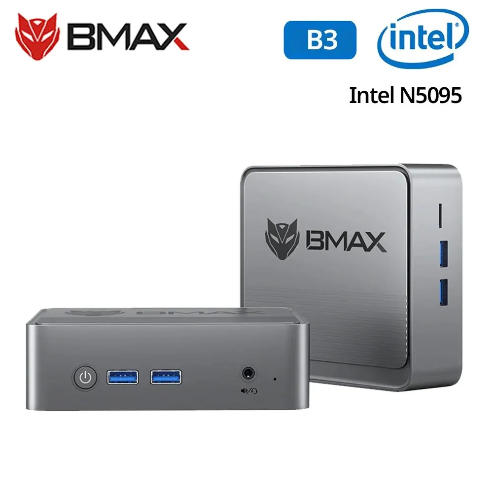 BMAX B3 미니 PC, 윈도우 11 프로, 인텔 N5095, 8GB RAM, DDR4, 256GB SSD, 인텔 11 세대 UHD 그래픽, 1000Mbps 이더넷