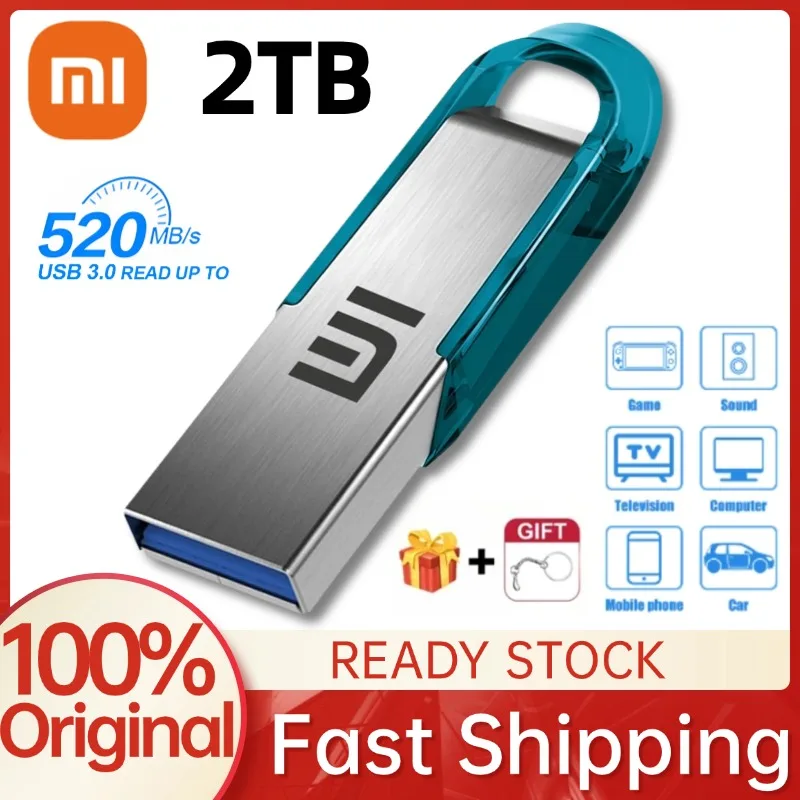 샤오미 USB 3.0 플래시 드라이브, 펜 드라이브, OTG 플래시 USB 디스크, 2TB, 1TB, 512GB, 256GB SSD, 128GB, USB3.0 메모리 스틱, 최고의 선물