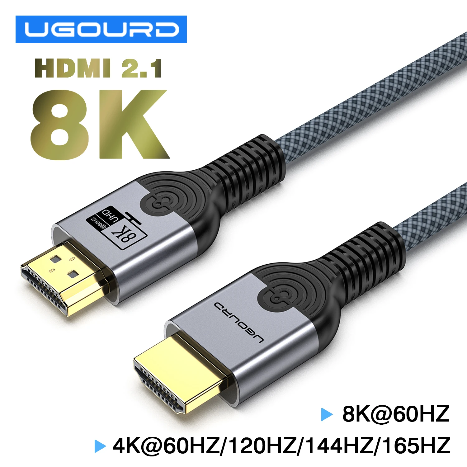 UGOURD HDTV용 초고화질 비디오 케이블, 8K HDMI 케이블, 고속 48Gbps, HDMI2.1, 다이나믹 HDR, 8K, 60Hz, 4K, 120Hz, UHD, 3m, 5m