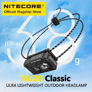 NITECORE NU20 클래식 USB-C 충전식 헤드램프, 백패커용 초경량 헤드라이트, 야외 캠핑, 트레일 러닝, 38 g