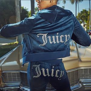 Juicy 레트로 클래식 스타일 벨벳 운동복, Juicy 운동복, 여성용 벨벳 맨투맨 및 바지, 다이아몬드 크리스탈, 2 개