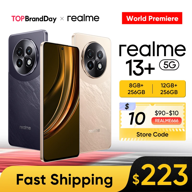 realme 13 Plus 5G 스마트폰, Dimensity 7300 에너지 칩셋, 80W 충전, 5000mAh 배터리, 50MP Sony OIS 카메라 NFC, World Premiere