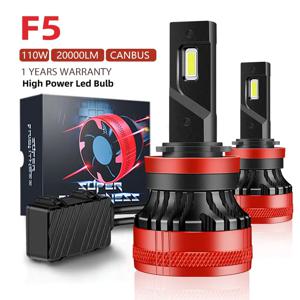 차량용 LED 전구 터보 램프, 강력한 헤드라이트, F5, 110W, H7, H4, 20000LM, H7, H1, H8, H11, 9005, Hb3, Hb4, 9012, H13, 9007