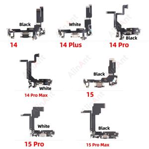 AiinAnt 버튼 USB 마이크 보드 도크 충전기 커넥터, 고속 충전 포트 플렉스 케이블, 아이폰 14, 15 프로 맥스 플러스, 미니 휴대폰 부품