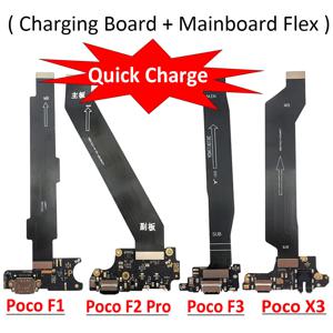 새로운 Xiaomi Poco F2 Pro F1 F3 X3 Pro USB 전원 충전 보드 커넥터, 플러그 포트 독, 메인 보드 마더 보드 플렉스 케이블 포함