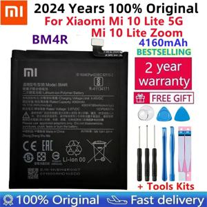 샤오미 미 10 라이트 10 라이트 5G 줌 교체 배터리, 2024 년 100% 오리지널 BM4R 4160mAh 휴대폰 배터리, 빠른 배송