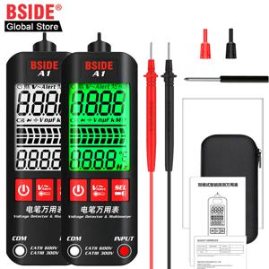 BSIDE A1 전압 테스터 펜 멀티미터, 브레이크 포인트 전자 테스터, AC DC 비접촉 라이브 자동 저항 Hz, 3 가지 결과 표시