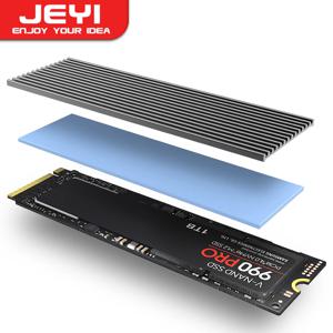 JEYI M.2 SSD 방열판, 알루미늄 PS5 라디에이터, 솔리드 스테이트 드라이브 쿨러 실리콘 열 패드, NVME NGFF M2 2280 PCI-E ssd용