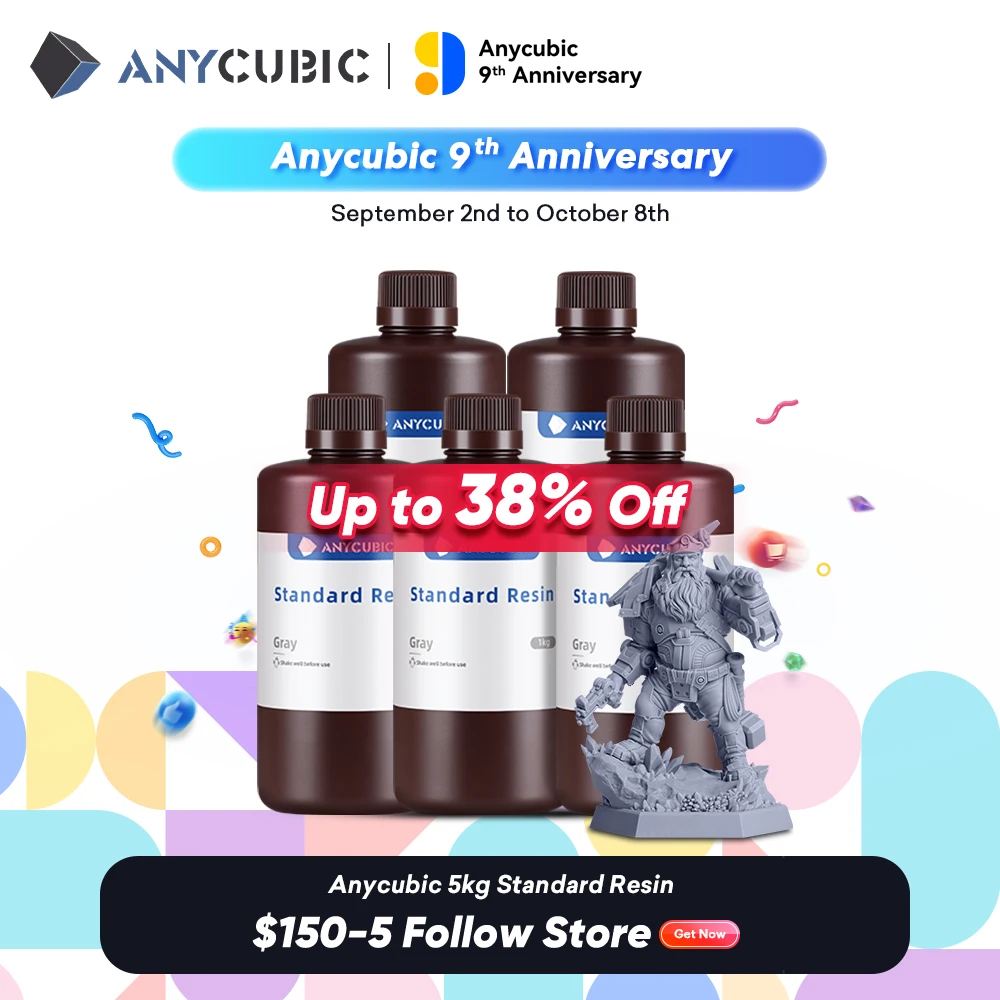 ANYCUBIC 포톤 3D 프린터용 UV 표준 송진, 표준 송진 V2, 모노 2 인쇄 재료, UV 민감성 액체, 5KG, 10KG, 405nm